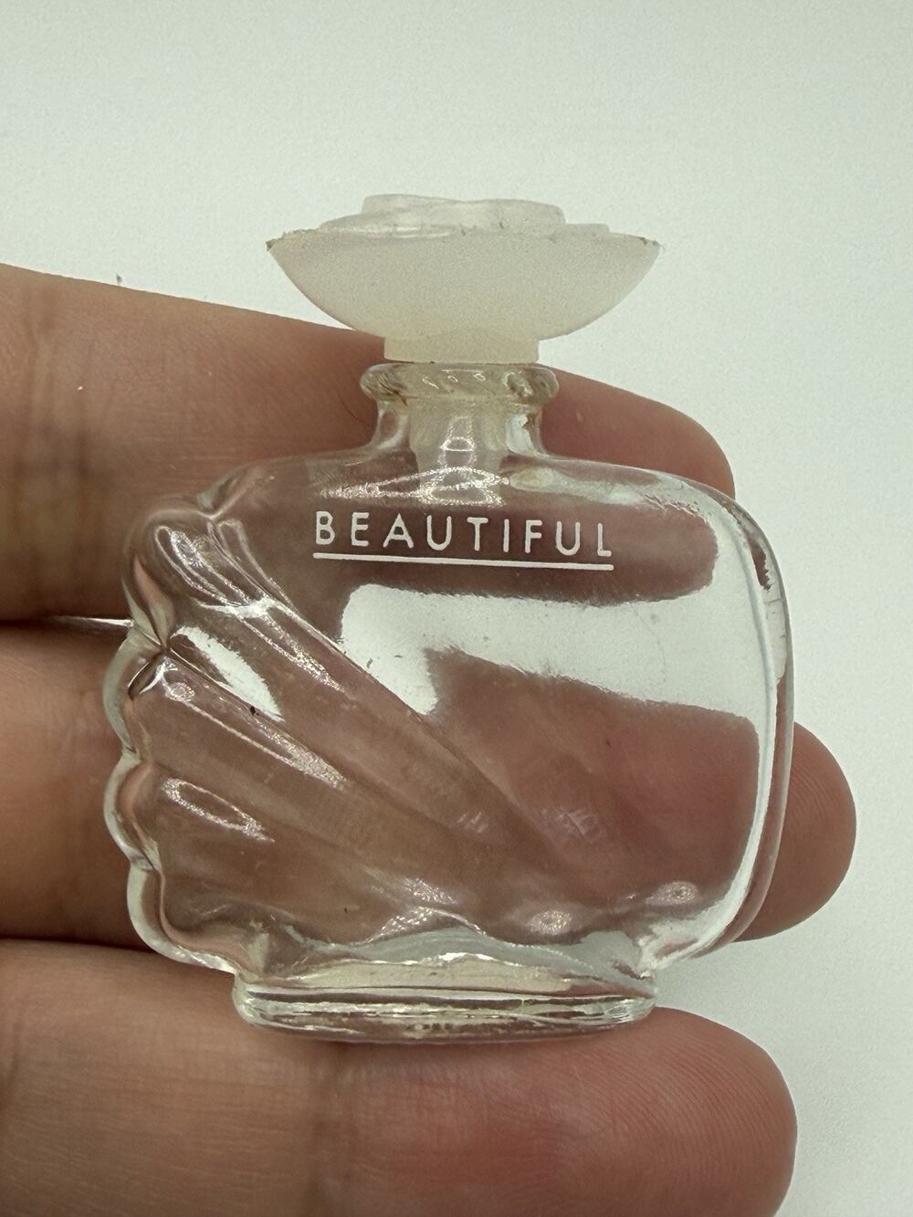 Vintage Beautiful By Estee Lauder Parfum Mini Decor Vanity Perfume .12 oz Empty